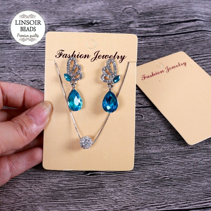 Kraft jewelry display cards for necklaces and earrings